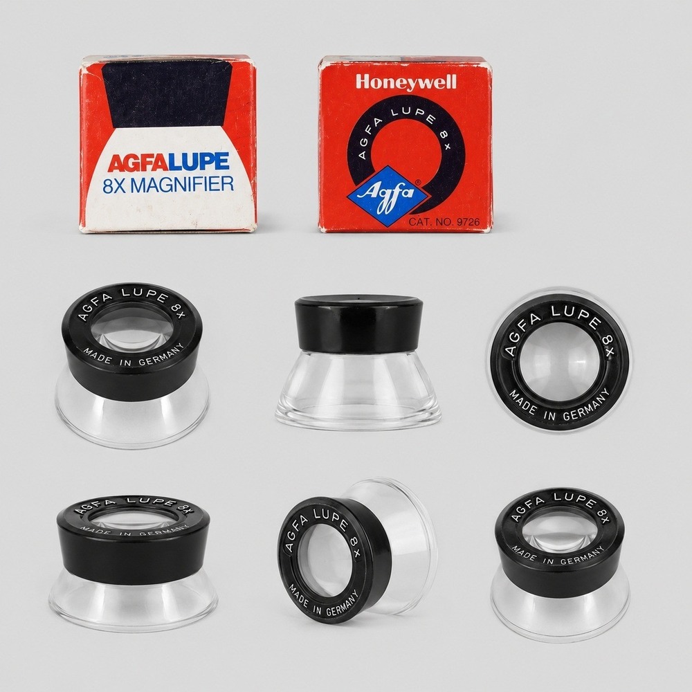 Vintage AGFA Lupe 8X Magnifier Loupe Honeywell Germany w Original Box